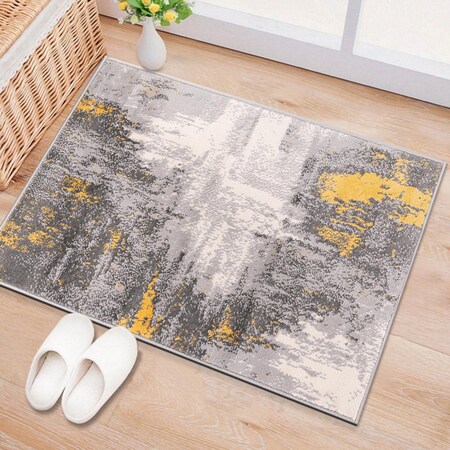 World Rug Gallery Bari Contemporary Abstract Art Area Rug 2'x3' Yellow 4055YELLOW2X3